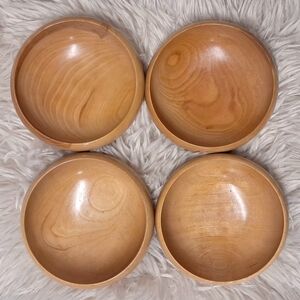Vintage Handcarved Wooden Bowls (Set Of 4) Made In Japan